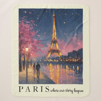 Personalisiertes Paris Nacht Wandkunstposter  Sherpadecke