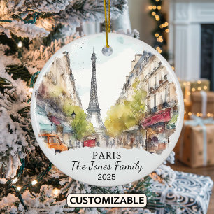 Personalisiertes Pariser Ornament, Frankreich Keramik Ornament