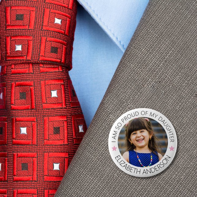 Personalisiertes Parteitag-Foto Button (Personalized Proud Parent Photo Button)