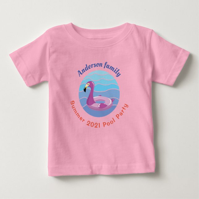 Personalisiertes Party des Swimmingpools Baby T-shirt (Vorderseite)
