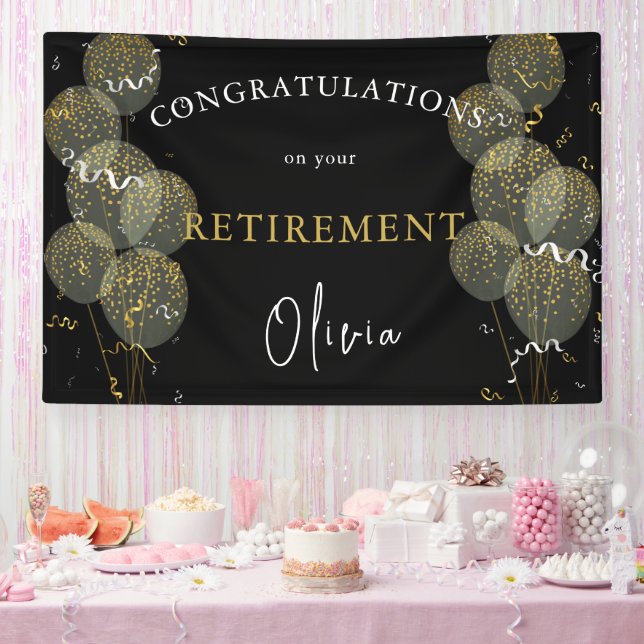 Personalisiertes Party für Black & Gold Banner (Party)