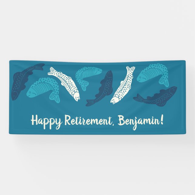 Personalisiertes Party für die Blaue Forelle Banner (Horizontal)