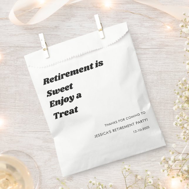 Personalisiertes Party für Schwarz-weiße Altersvor Geschenktütchen (Ausgeschnitten)