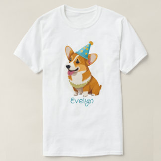Personalisiertes Party Hat Welsh Corgi T-Shirt