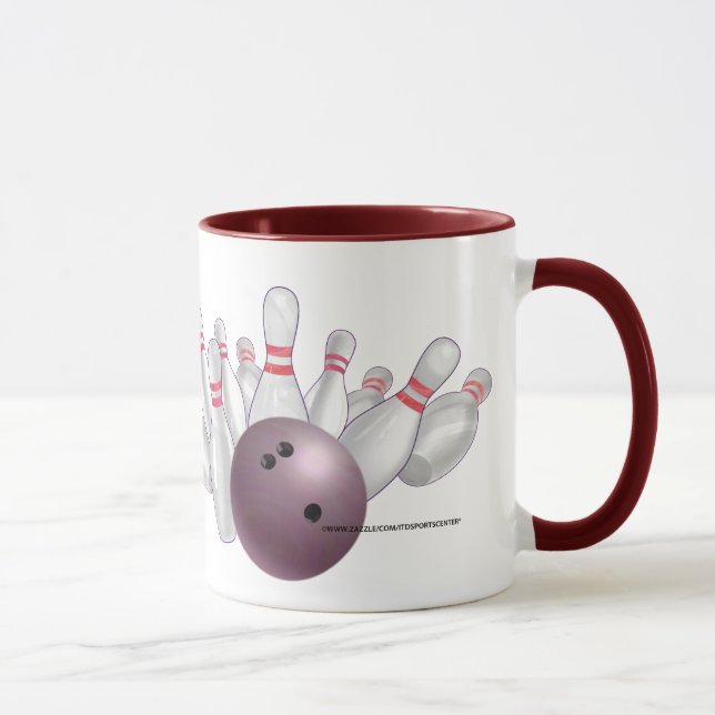 Personalisiertes Party mit rosa Bowling Ball Tasse (Rechts)