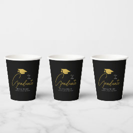 Personalisiertes Party Ready 8oz Black Grad Pappbecher