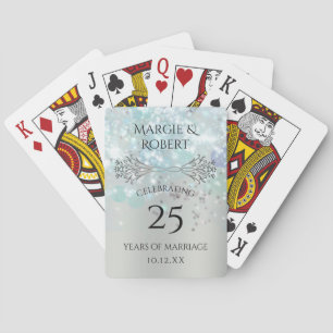 Personalisiertes Partygeschenk zum 25. Hochzeitsta Spielkarten