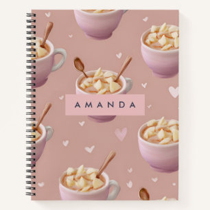 Personalisiertes Pastel Apple Zimtmuster Notizbuch