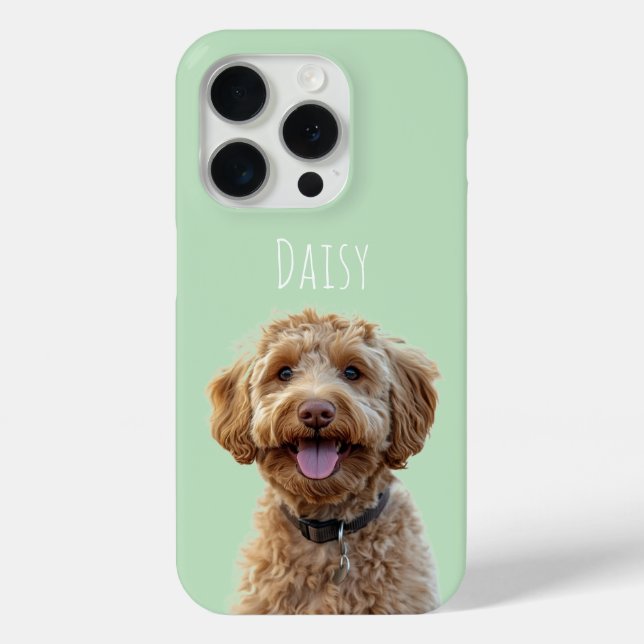 Personalisiertes Pastel Green Dog Foto Case-Mate iPhone Hülle (Rückseite)