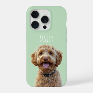Personalisiertes Pastel Green Dog Foto iPhone 15 Pro Hülle