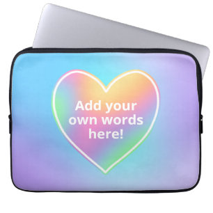 Personalisiertes Pastel-Rainbow-Herz Laptopschutzhülle