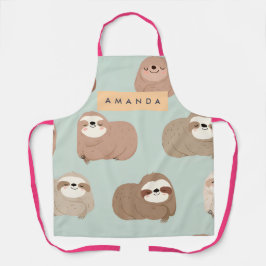 Personalisiertes Pastell-Adorable-Sloth-Muster Schürze