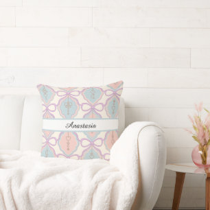 Personalisiertes Pastell-Dekoratives Mädchen Rosa Kissen