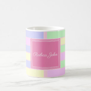 Personalisiertes Pastell-Gitternamen   Benutzerdef Kaffeetasse
