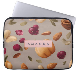 Personalisiertes Pastell-Herbst-Erntemuster Laptopschutzhülle
