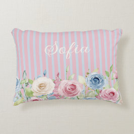 Personalisiertes Pastell-Rosenbouquet Coquette  Dekokissen