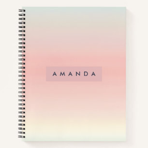 Personalisiertes Pastell-Warmes Pfirsich-Rouge-Ver Notizbuch