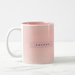 Personalisiertes Pastell-Warmes Pfirsich-Rouge-Ver Zweifarbige Tasse