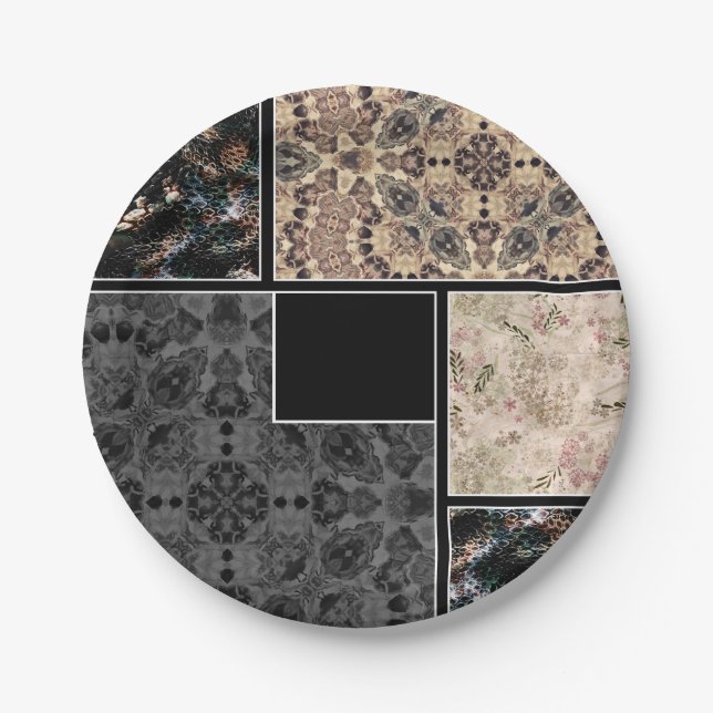 Personalisiertes Patchwork Pappteller (Vorderseite)