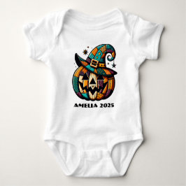 Personalisiertes Patchwork Pumpen Halloween Baby Strampler