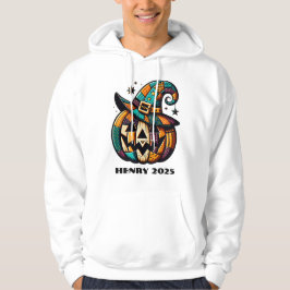 Personalisiertes Patchwork Pumpen Halloween Hoodie