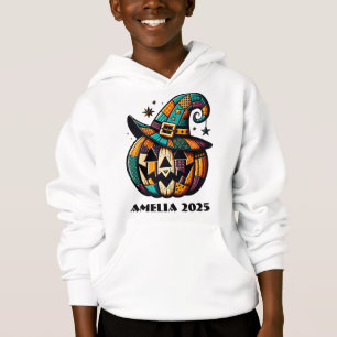 Personalisiertes Patchwork Pumpen Halloween Hoodie