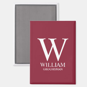Personalisiertes Patenmonogramm & Name Magnet