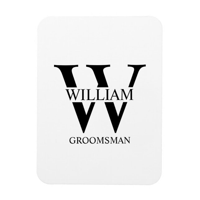 Personalisiertes Patenmonogramm & Name Magnet (Vertikal)