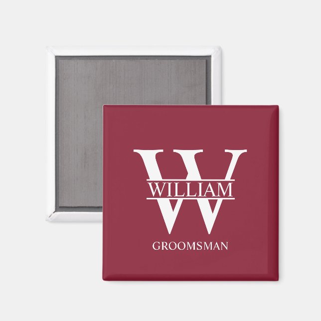 Personalisiertes Patenmonogramm & Name Magnet (Vorderseite/Rückseite)