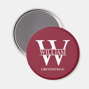 Personalisiertes Patenmonogramm & Name Magnet