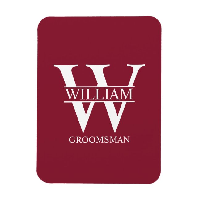 Personalisiertes Patenmonogramm & Name Magnet (Vertikal)