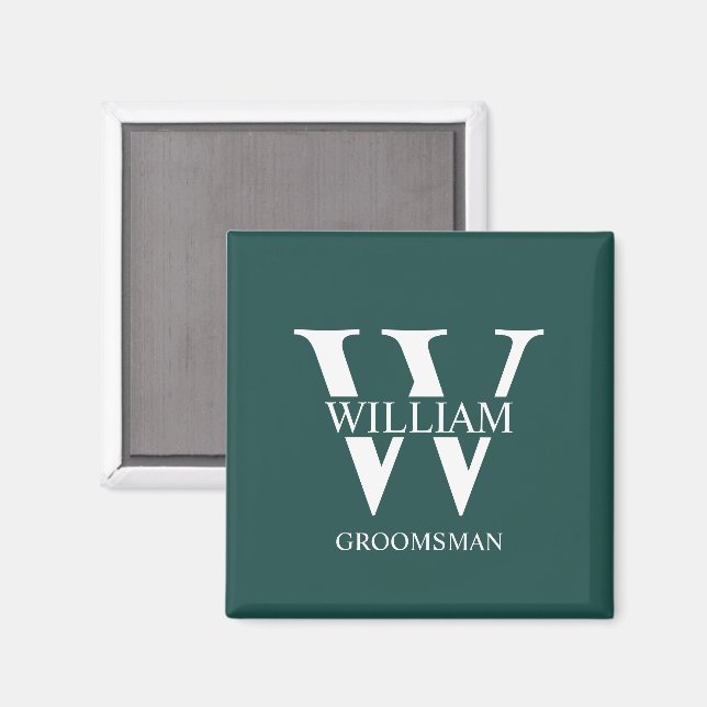 Personalisiertes Patenmonogramm & Name Magnet (Vorderseite/Rückseite)