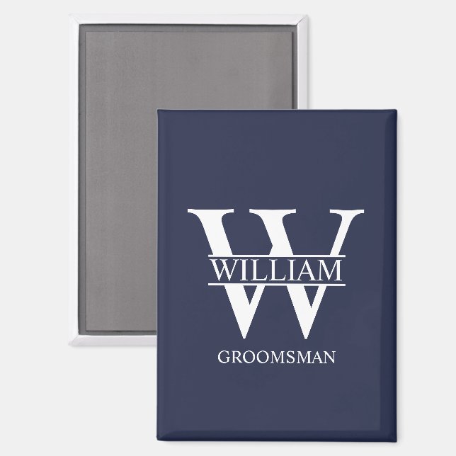 Personalisiertes Patenmonogramm & Name Magnet (Vorderseite/Rückseite)
