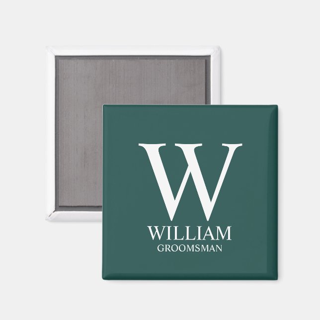 Personalisiertes Patenmonogramm & Name Magnet (Vorderseite/Rückseite)