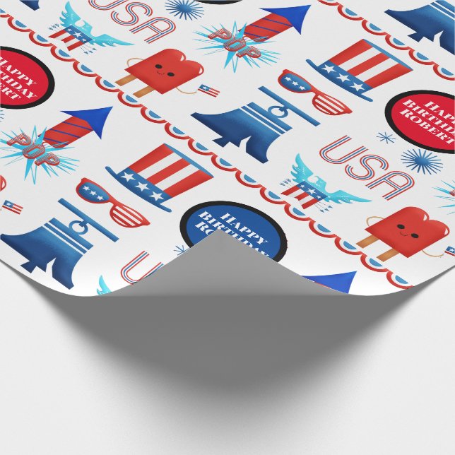 Personalisiertes Patriotikum Geschenkpapier (Ecke)