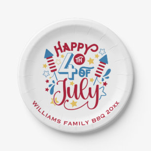 Personalisiertes Patriotisches 4. Juli Pappteller