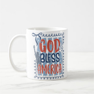 Personalisiertes Patriotisches Gott segne Amerika Kaffeetasse