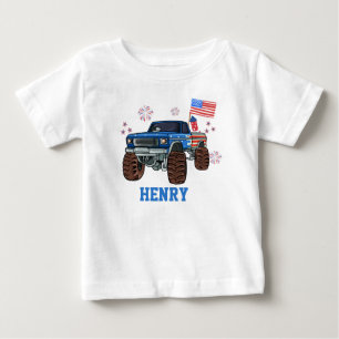 Personalisiertes Patriotisches Monster Truck Klein Baby T-shirt
