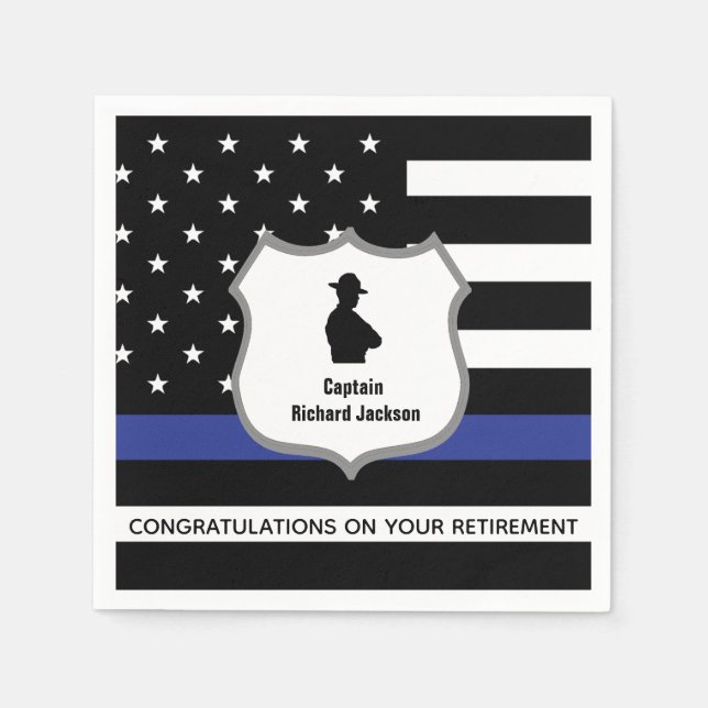 Personalisiertes Patrolman-Flaggenretirement Serviette (Vorderseite)