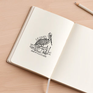 Personalisiertes Pelican Ex Libris Buchzeichen Gummistempel