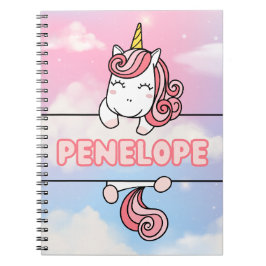 Personalisiertes Penelope Unicorn Girlie Notebook Notizblock