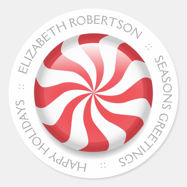 Personalisiertes Peppermint Runder Aufkleber (Vorderseite)
