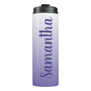 Personalisiertes Periwinkle und Weiß Ombre Thermosbecher