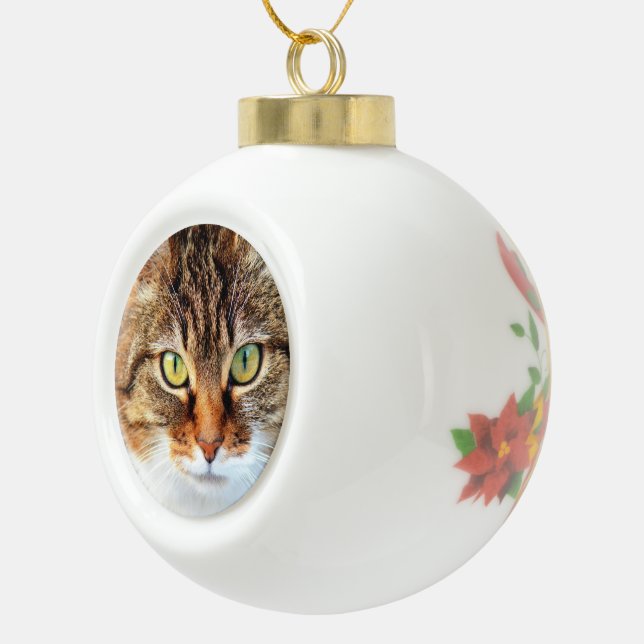 Personalisiertes Pet-Foto Keramik Kugel-Ornament (Rechts)