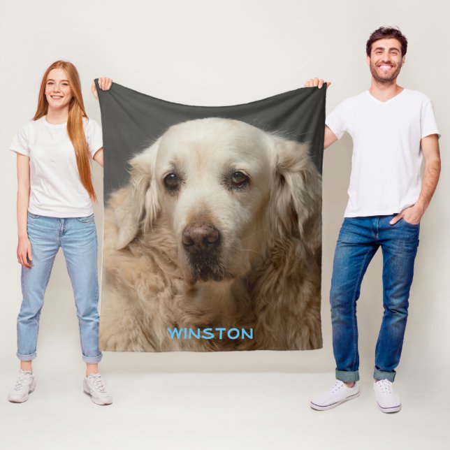 Personalisiertes Pet-Foto und Name Fleecedecke (Beispiel)