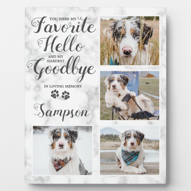 Personalisiertes Pet Loss Beileid Pet Memorial Fot Fotoplatte (Vorderseite)