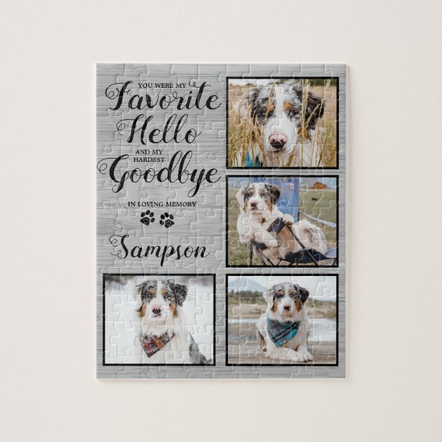 Personalisiertes Pet Loss Foto Collage Pet Memoria (Vertikal)