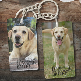 Personalisiertes Pet Memorial 2 Foto Name Heart Pa Schlüsselanhänger