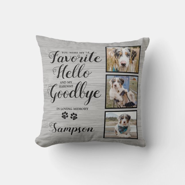 Personalisiertes Pet-Memorial Keepake-Foto Kissen (Vorderseite)