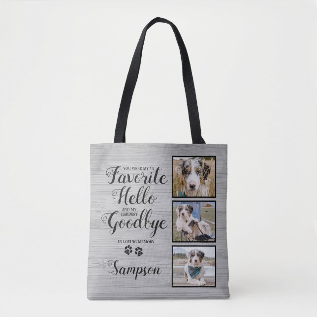 Personalisiertes Pet-Memorial Keepake-Foto Tasche (Vorderseite)